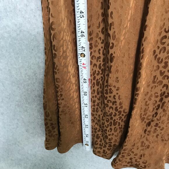 Young Fabulous Broke Dress Medium Brown Satin Slip Leopard Satin Stretch Halter - Picture 10 of 10